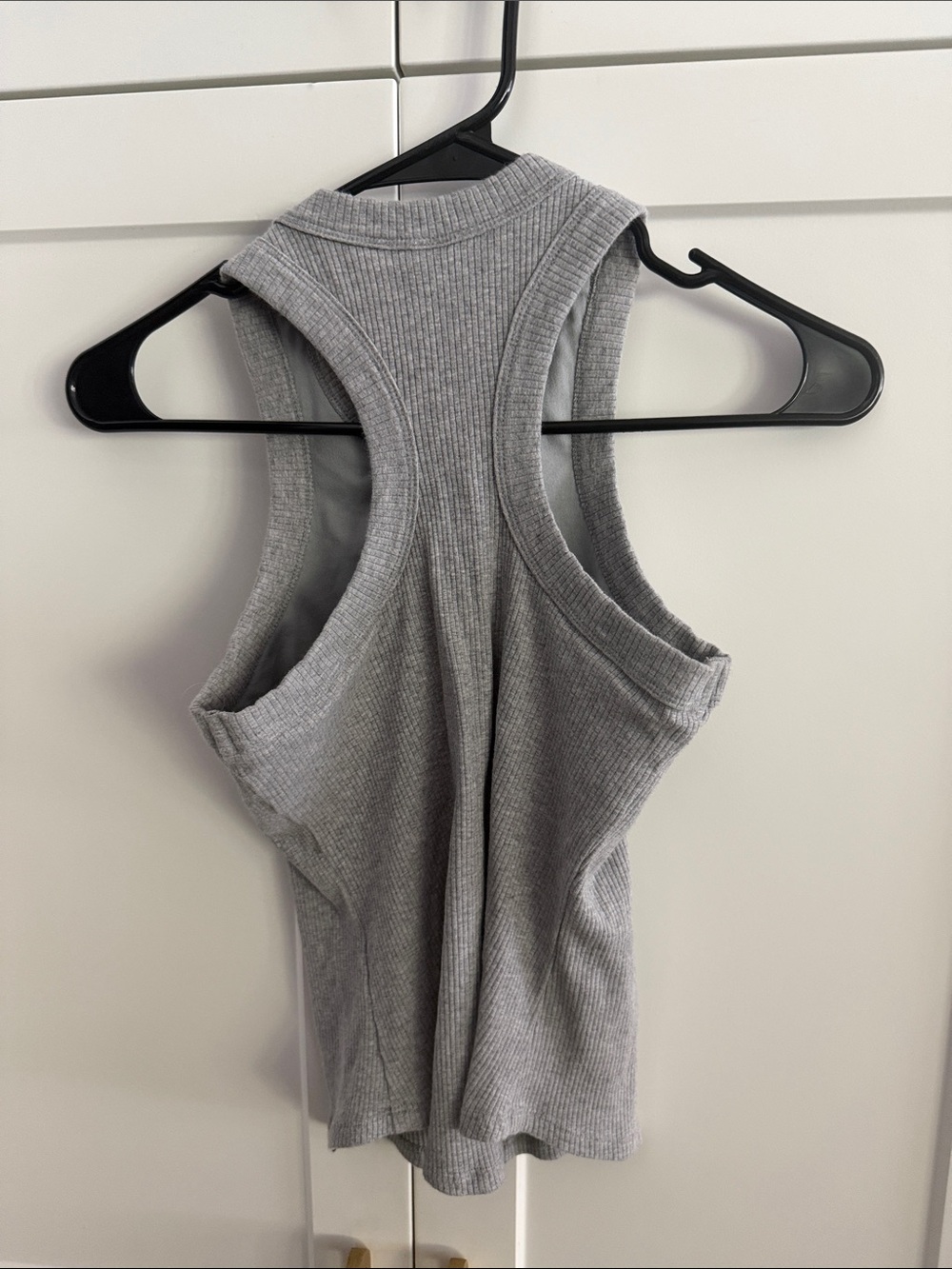 Fabletics Gray Ribbed High-Neck Tank - Picture 3 of 3